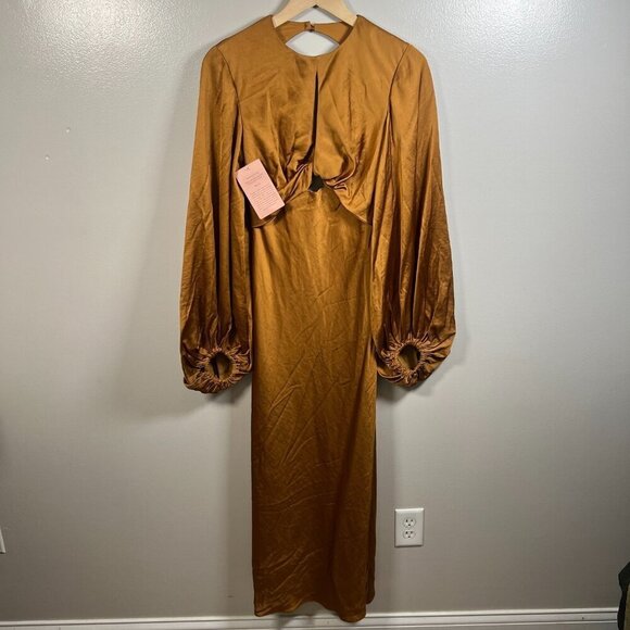 Significant Other Demi Dress Size 2 Copper Maxi Event Party Wedding Guest Gala - Picture 2 of 15